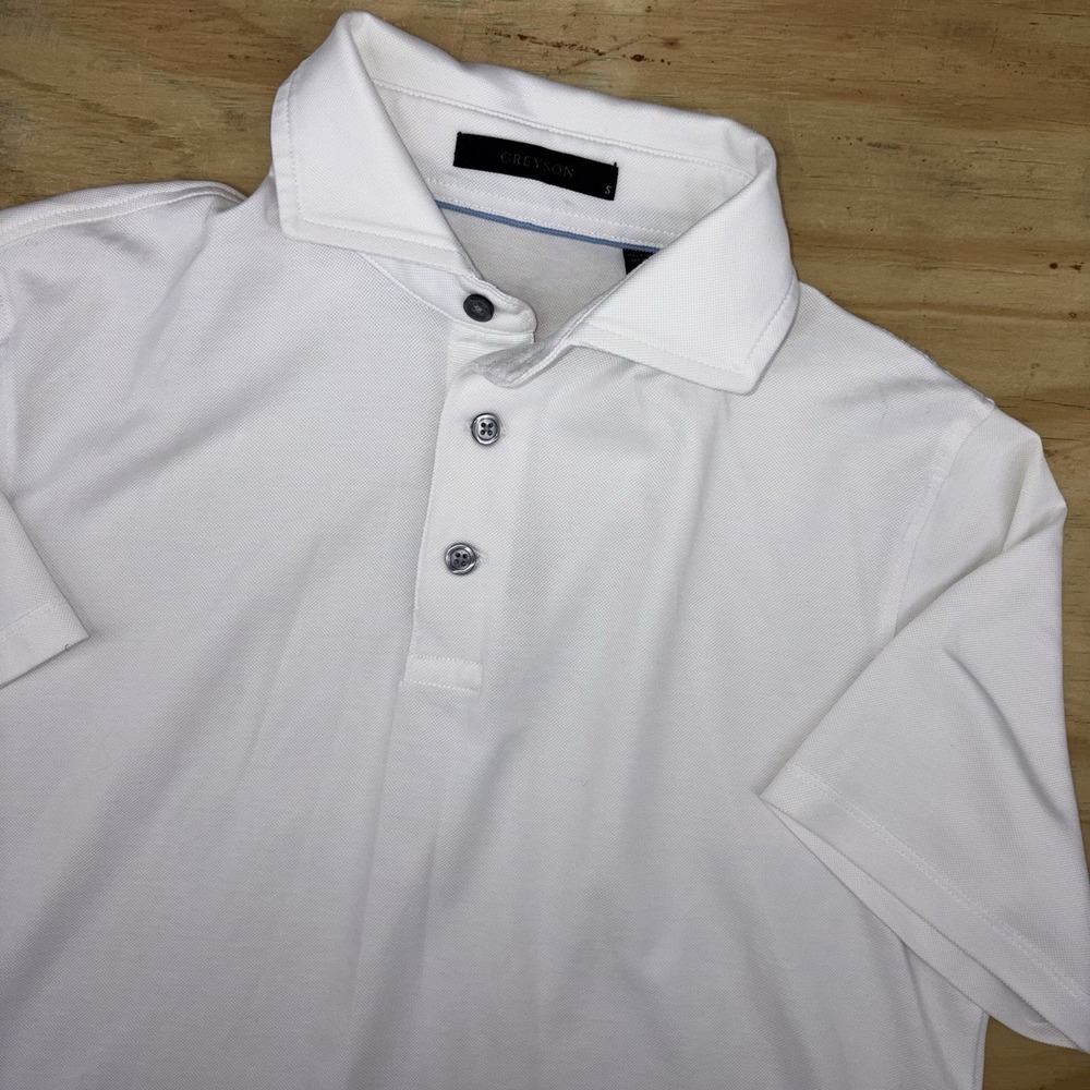 Greyson Omaha Golf Polo Men's Small Solid White Brrr